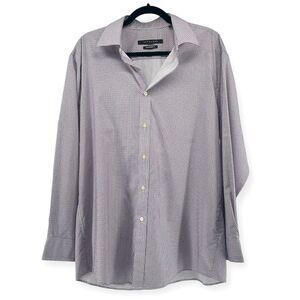 Sean John Men’s Tailored Fit Purple Printed Button-Up Shirt, Neck 16.5, Sz 32/33